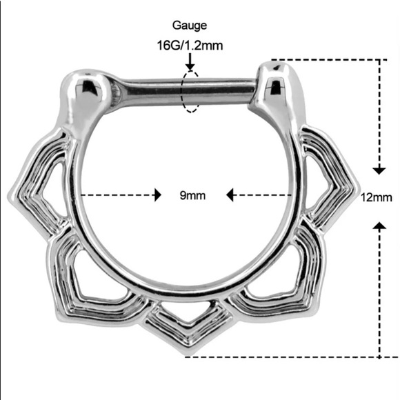 Mandala Lotus Septum Piercing - Picture 2 of 2